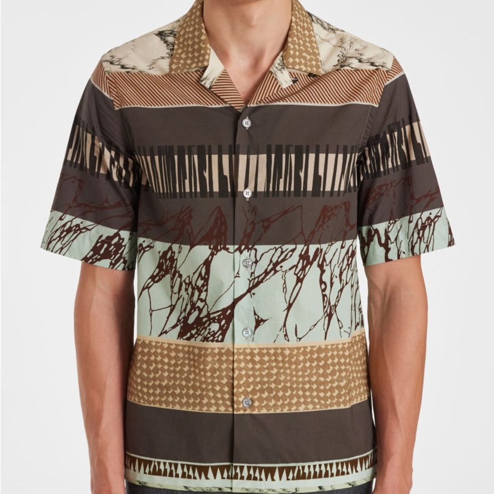 Paul Smith Cotton 'Assembled Stripe' Shirt